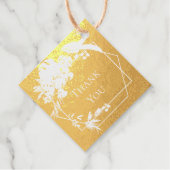 トロピカルグリーン金ゴールドウォーターカラーモンステラ葉 フェイバータグ (正面)