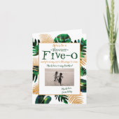 トロピカルグリーン金ゴールドハワイ5-0 50誕生日 招待状 (正面)