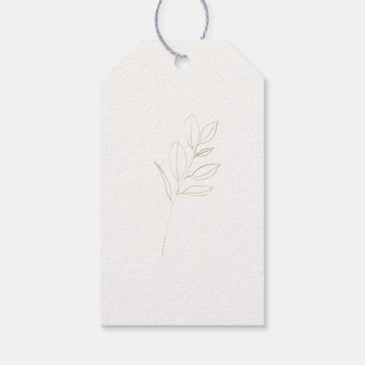 トロピカルグリーン金ゴールドランエレガントブライダルシャワー ギフトタグ (裏面)