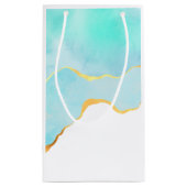 トロピカルグリーン金ゴールド縁どありお願い スモールペーパーバッグ (裏面)