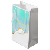 トロピカルグリーン金ゴールド縁どありお願い スモールペーパーバッグ (裏面アングル)