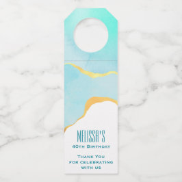 トロピカルグリーン金ゴールド縁どありお願い ボトルネックタグ