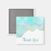 トロピカルグリーン金ゴールド縁どありお願い マグネット (正面/裏面)