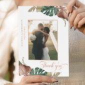 トロピカルグリーン金ゴールド離れブロンズズ結婚ズ サンキューカード