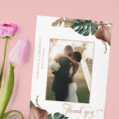 トロピカルグリーン金ゴールド離れブロンズズ結婚ズ サンキューカード