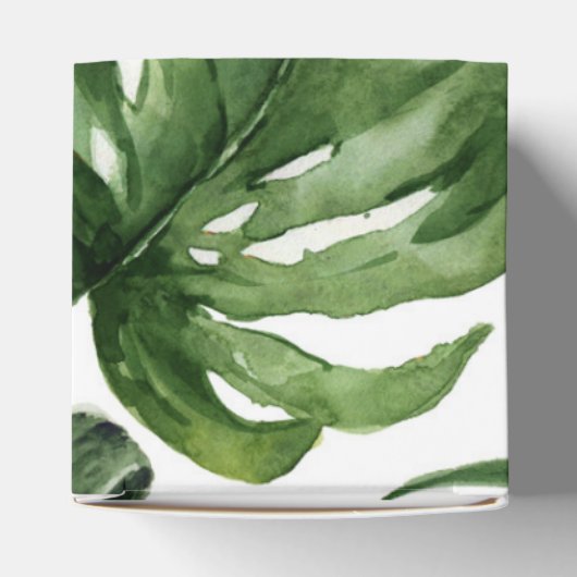 トロピカルグリーン離れウェディングパーティーお気に入り フェイバーボックス (上部)