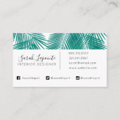 トロピカルグリーン離れパームエレガントデザイン 名刺 (裏面)
