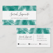 トロピカルグリーン離れパームエレガントデザイン 名刺 (正面/裏面)