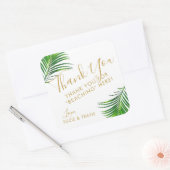 トロピカルグリーン離れパームサンキュー スクエアシール (封筒)