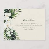 トロピカルグリーン　あなたは私のフラワーガールカード インビテーションポストカード (裏面)