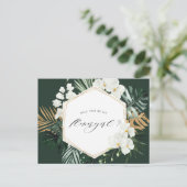 トロピカルグリーン　あなたは私のフラワーガールカード インビテーションポストカード (スタンド正面)