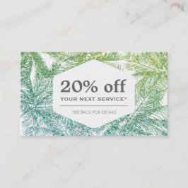 トロピカルグリーン/アクアグリッターパームスディスカウントカード 割引カード