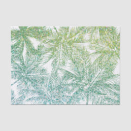 トロピカルグリーン/アクアグリッターパームズティッシュペーパー 薄葉紙