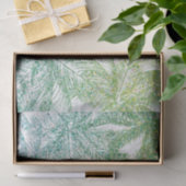 トロピカルグリーン/アクアグリッターパームズティッシュペーパー 薄葉紙 (ギフト)