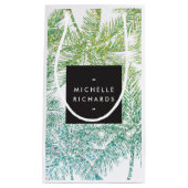 トロピカルグリーン/アクアグリッターパームズ抱き枕 スモールペーパーバッグ (正面)