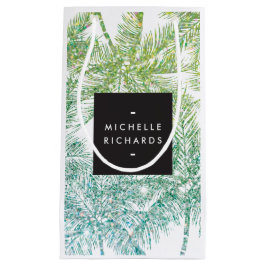 トロピカルグリーン/アクアグリッターパームズ抱き枕 スモールペーパーバッグ