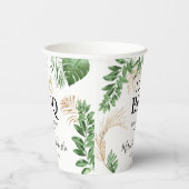 トロピカルグリーン＆ゴールド 'I Do BBQ' 婚約 紙コップ (右)