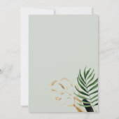 トロピカルグリーン ネイビー パームリーフ スイート16 招待状 (裏面)