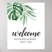 トロピカルグリーン パーム カスタマイズサイン 8x10 ポスター (正面)