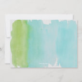 トロピカルグリーン&ブルージャングルウォーターカラーボーイ 招待状 (裏面)