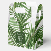 トロピカルグリーン 水彩 パームツリー モノグラム フェイバーボックス (オープン)