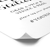 トロピカルグリーン 白い花のセルフィーステーション看板 ポスター (角)