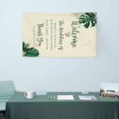 トロピカルグリーン&離れズ・シ結婚ックへようこそ 横断幕 (トレードショー)