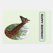 「トロピカルグレース：ハイビスカスのキリンのポップアウトアート ラッピングペーパーシート (正面3)