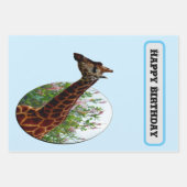 「トロピカルグレース：ハイビスカスのキリンのポップアウトアート ラッピングペーパーシート (正面2)