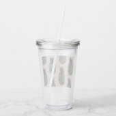 トロピカルグレー&ピンクパイナップルシームレスパターン アクリルタンブラー (裏面)