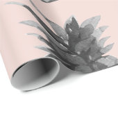 トロピカルグレー&ピンクパイナップルシームレスパターン ラッピングペーパー (ロールコーナー)