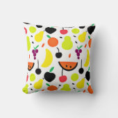 トロピカルグローネオンフルーツパターン クッション (正面)