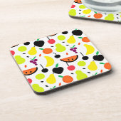 トロピカルグローネオンフルーツパターン コースター (左側)
