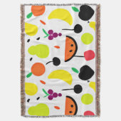 トロピカルグローネオンフルーツパターン スローブランケット (正面縦)