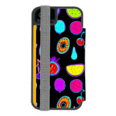 トロピカルグロー爆発 INCIPIO iPhoneウォレットケース (フォリオ裏面)