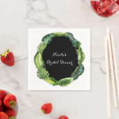 トロピカルグ葉リーンエレガントグのシックなサマー結婚ズ スタンダードカクテルナプキン (インサイチュ)