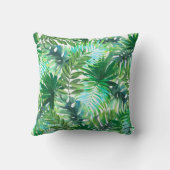 トロピカルグ葉リーン、水彩シームレス。 クッション (裏面)