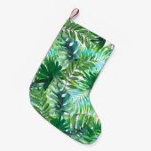 トロピカルグ葉リーン、水彩シームレス。 スモールクリスマスストッキング (正面 (吊り時))