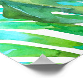 トロピカルグ葉リーン、水彩シームレス。 ポスター (角)