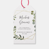 トロピカルグ葉ロングスペインの結婚の感謝 ギフトタグ (正面)