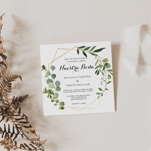 トロピカルグ葉ロンスペインのグ結婚 招待状