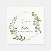 トロピカルグ葉ロンスペインの結婚ズのナプキン スタンダードカクテルナプキン (正面)