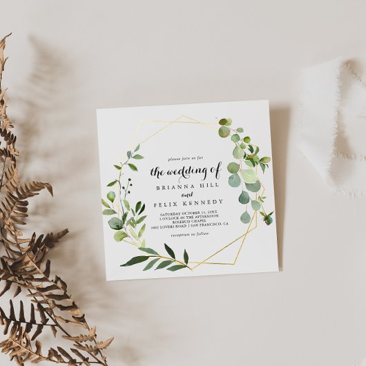 トロピカルグ葉ロン結婚グの 招待状