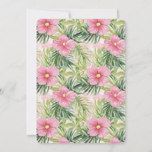 トロピカルグ離れリーンフローラ結婚ズ 招待状 (裏面)