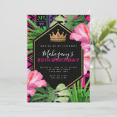 トロピカルケンテアフリカンクイーン誕生日招待状 招待状 (スタンド正面)
