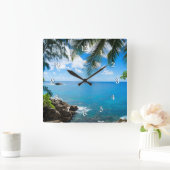 トロピカルゲタウェイ、風光明媚な写真、 スクエア壁時計 (ホーム)