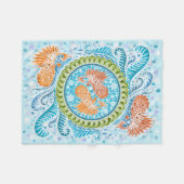 トロピカルコイ曼荼羅 フリースブランケット (正面(横))