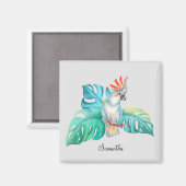 トロピカルコカトオウムパーソナライズされた病 マグネット (正面/裏面)