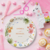 トロピカルコケットシーシェル弓パームツリー結婚ズ ペーパープレート (パーティー)