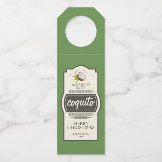 トロピカルココナッツコキートクリスマスドリンク ボトルネックタグ (正面)